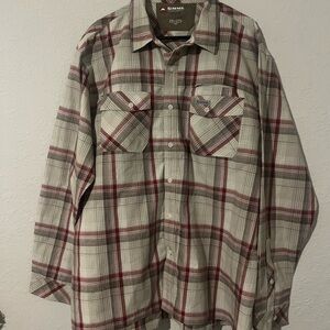 Simms Red and Gray Checkered Shirt
